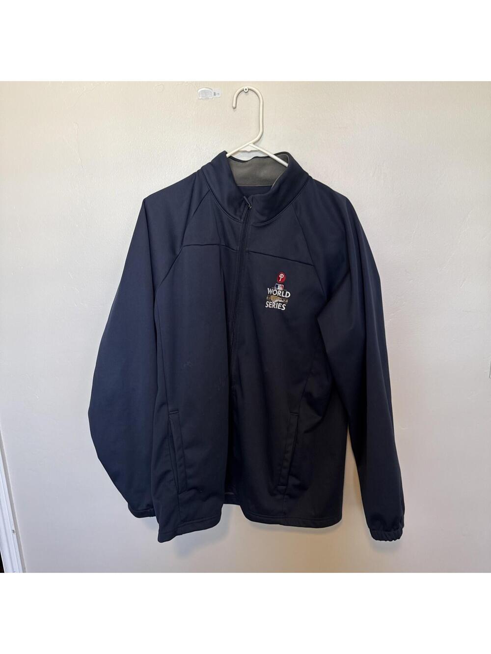2008 Antigua Phillies World Series Zip Up Fleece Lined Navy Size Mens XL